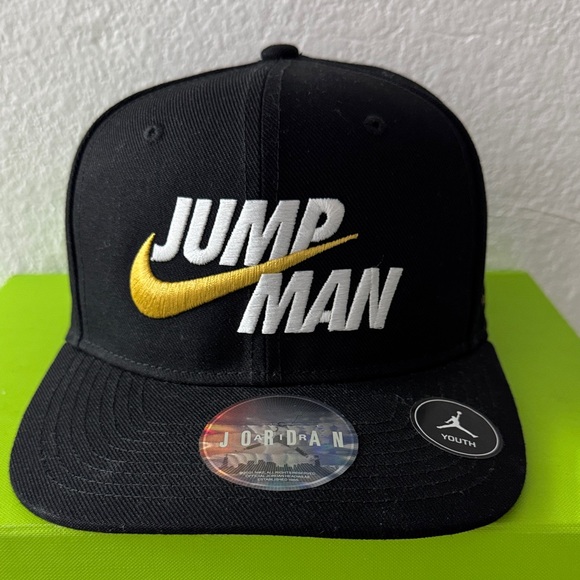 Jordan Jumpman Black & Gold Adjustable Hat | Men’s / Youth Cap Like New - Picture 1 of 6